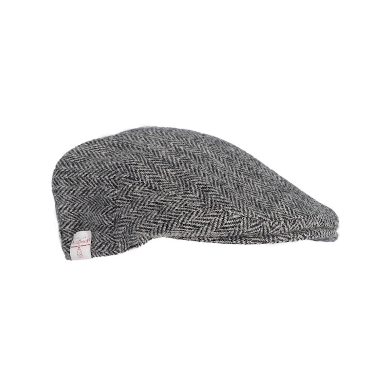 Made in UK Timeless classic Harris Tweed Oakmoor Flat Cap Steel Grey